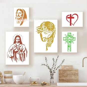 Șablon PET pentru perete, cu motiv religios și design decupat — Brand Purple Butterfly — Material PET