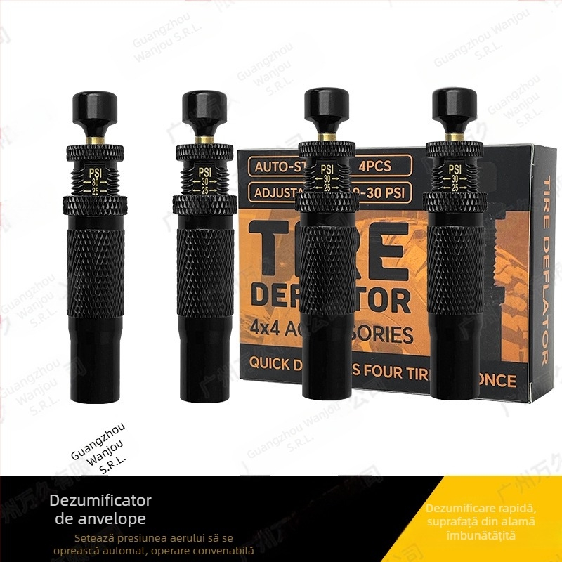 Valvă automată de eliberare a aerului pentru cauciucuri – portabilă, degajare rapidă a presiunii, pentru off-road/deșert, afișaj PSI