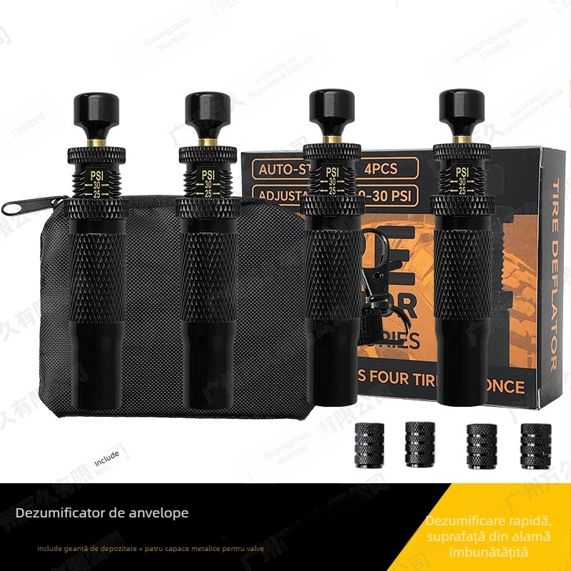 Valvă automată de eliberare a aerului pentru cauciucuri – portabilă, degajare rapidă a presiunii, pentru off-road/deșert, afișaj PSI