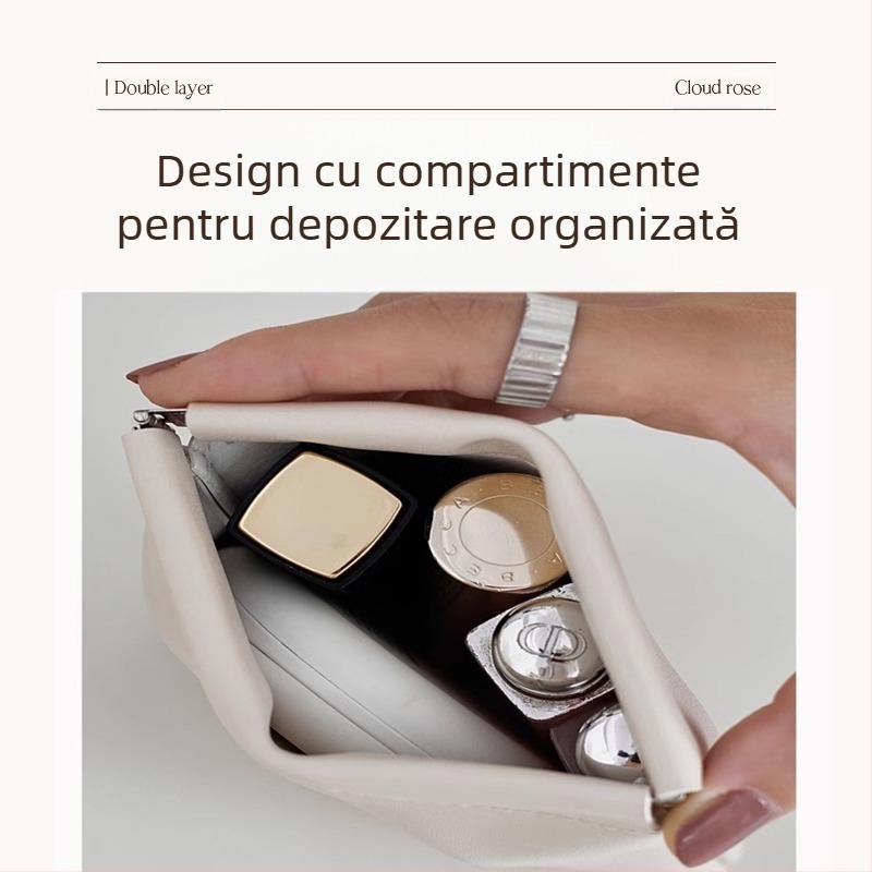 Geantă de depozitare cabluri cu închidere automată, exterior PU și căptușeală din flanel, organizator impermeabil pentru cabluri, căști cu fir și încărcător