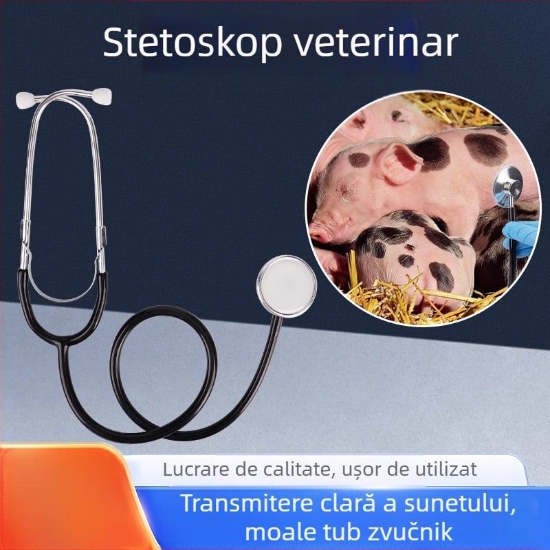 Stetoscop cu capete duble pentru animale de reproducere – echipament pentru creșterea animalelor; porci, vaci și oi; industrie zootehnică; garanție de calitate.
