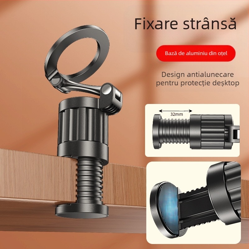 Suport de birou pentru telefon, portabil pentru călătorii, pliabil, magnetic, din aliaj