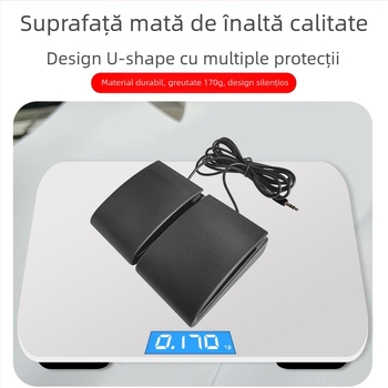 Pedal dublu pentru basă pentru kit electronic de tobe, model J-04, ABS, interfață 3,5 mm, 50.000 cicluri