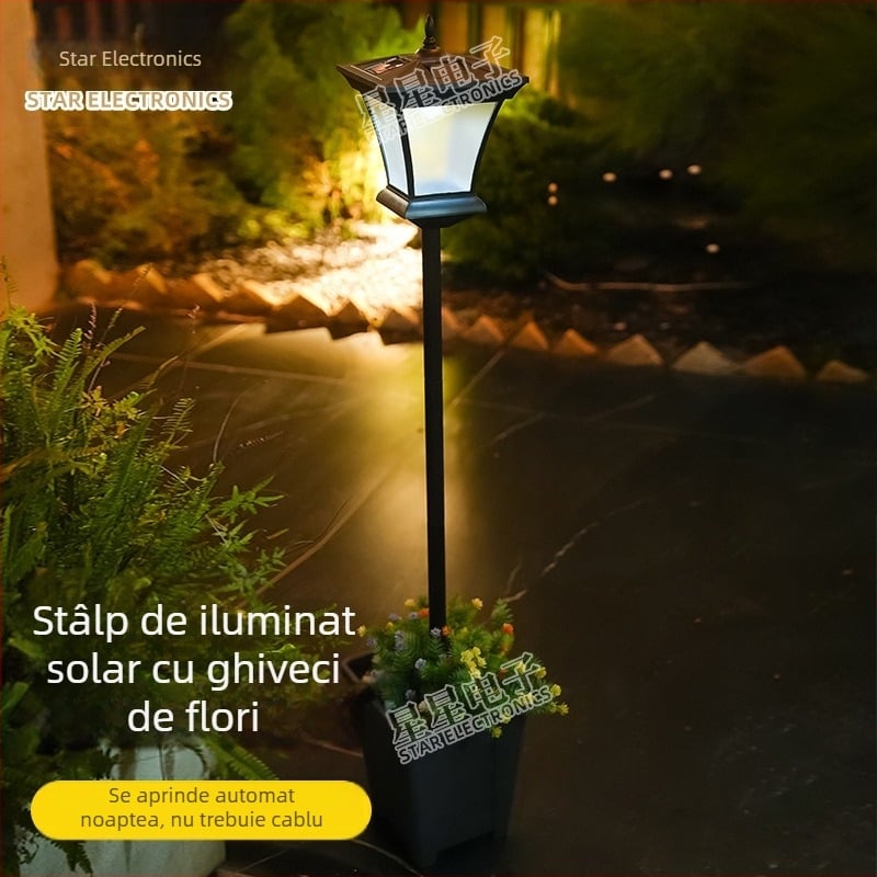 Lumină solară de grădină cu întrerupător inductiv, 6–12 ore de funcționare, alimentare solară, model XX-20C220P