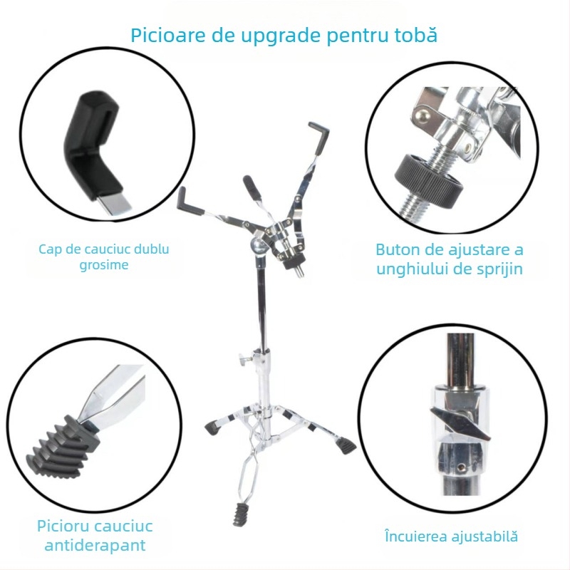 Suport pentru tobă snare — construcție din fier, înălțime reglabilă, model SG-JGZJ-H-Y