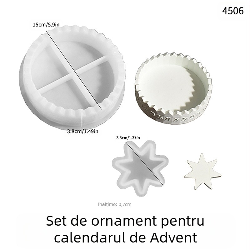 Formă din silicon pentru prăjituri, formă inelară neregulată, pentru calendar DIY de Advent