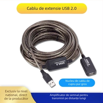 Cablu de extensie USB 2.0 HS8836A, fir de cupru, Interfață USB, cablu adaptor, 5–30 m