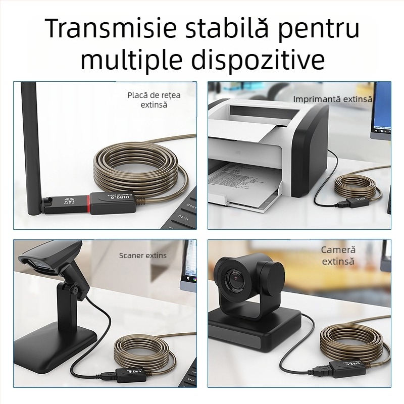 Cablu de extensie USB 2.0 HS8836A, fir de cupru, Interfață USB, cablu adaptor, 5–30 m