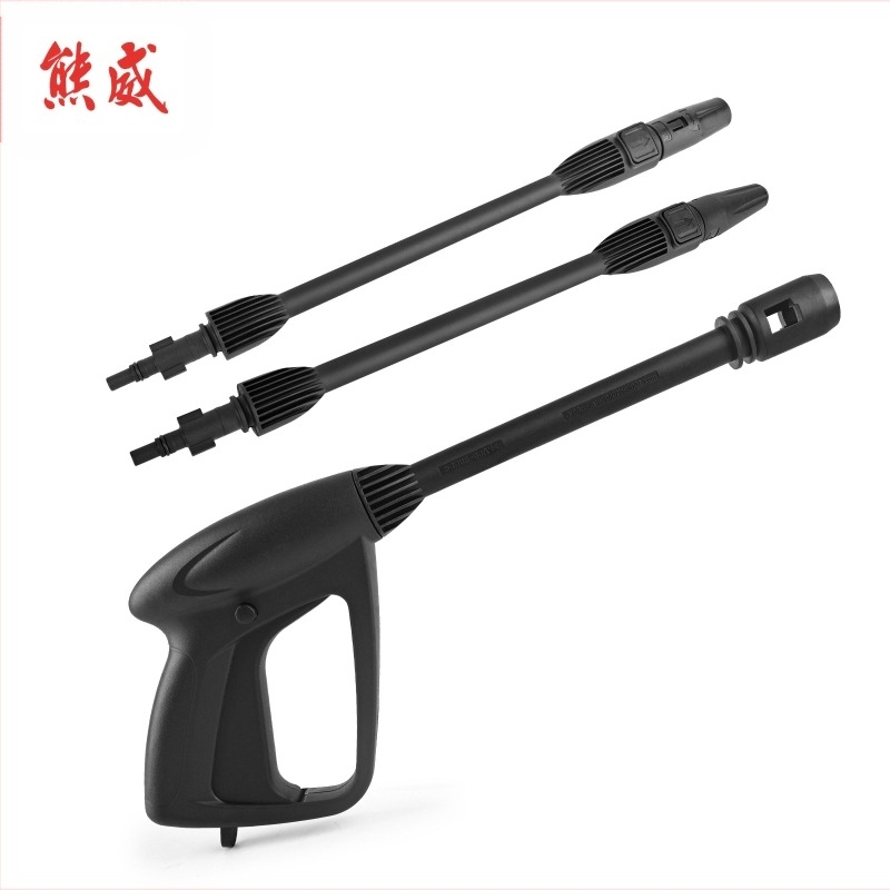 Pistol de apă cu presiune înaltă, mâner și țeavă — capul și mânerul din plastic tehnic; compatibil cu Bosch, AR, Black Decker, Michelin mașini de spălat cu presiune; presiune 140 bar / 2000 psi; greutate 400 g