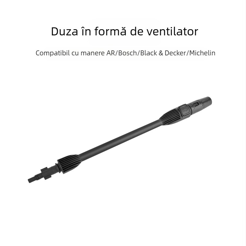 Pistol de apă cu presiune înaltă, mâner și țeavă — capul și mânerul din plastic tehnic; compatibil cu Bosch, AR, Black Decker, Michelin mașini de spălat cu presiune; presiune 140 bar / 2000 psi; greutate 400 g