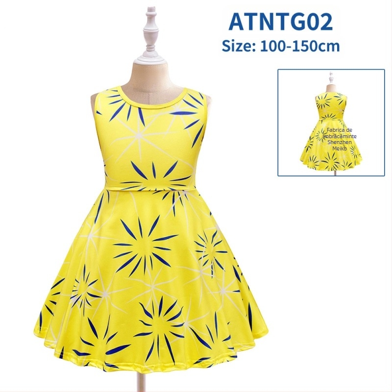 Rochie cosplay pentru copii fără mâneci – Amestec de bumbac; Material principal: 65% poliester, 35% bumbac pentru căptușeală; Potrivită pentru copii 8+ ani; Vara 2025