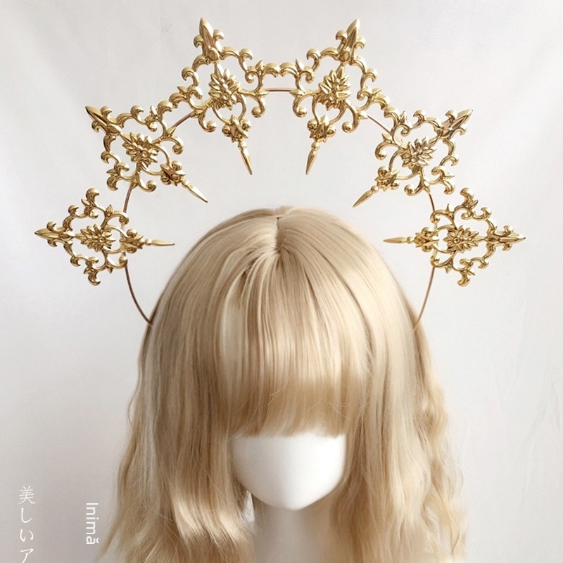 Diademă de păr gotică pentru Halloween – Halo Madonna Lolita, accesorii pentru păr pentru copii, Primăvara 2025