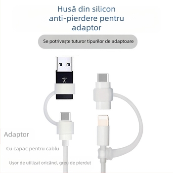 Carcasă din silicon anti-pierdere pentru adaptor Type-C cu șnur, model 08