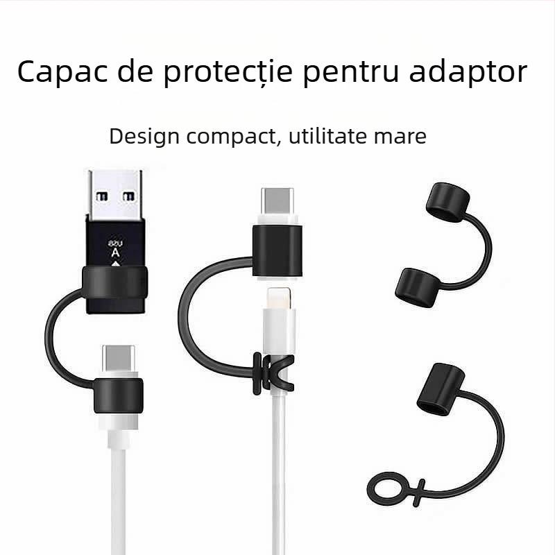 Carcasă din silicon anti-pierdere pentru adaptor Type-C cu șnur, model 08