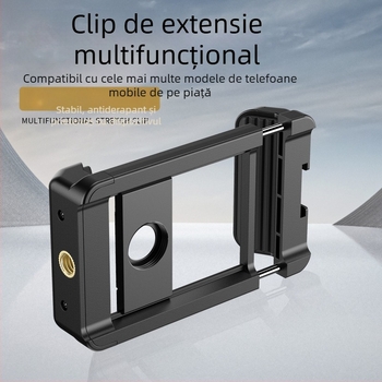 Obiectiv extern pentru telefon cu interfață universală de 17 mm, clips cu pernă antialunecare, corp din aliaj de aluminiu, compatibil cu trepied