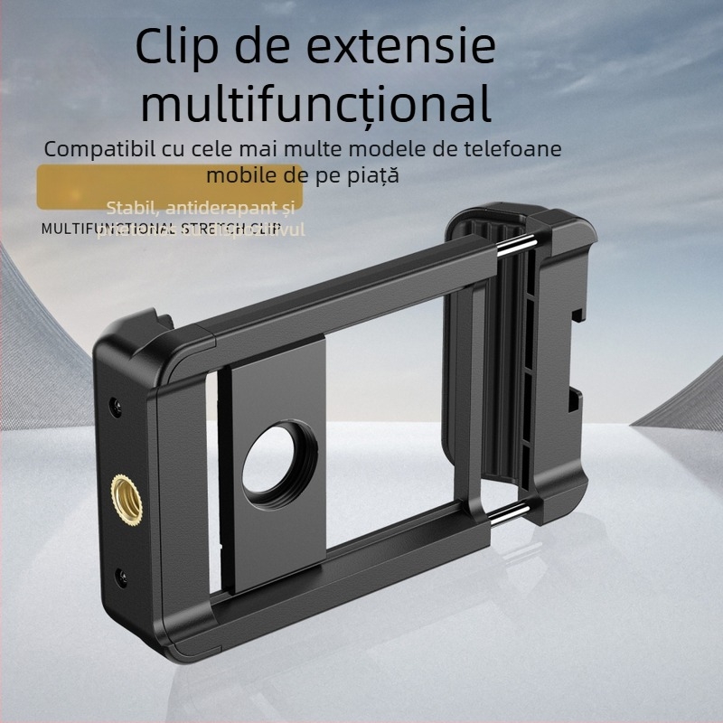 Obiectiv extern pentru telefon cu interfață universală de 17 mm, clips cu pernă antialunecare, corp din aliaj de aluminiu, compatibil cu trepied