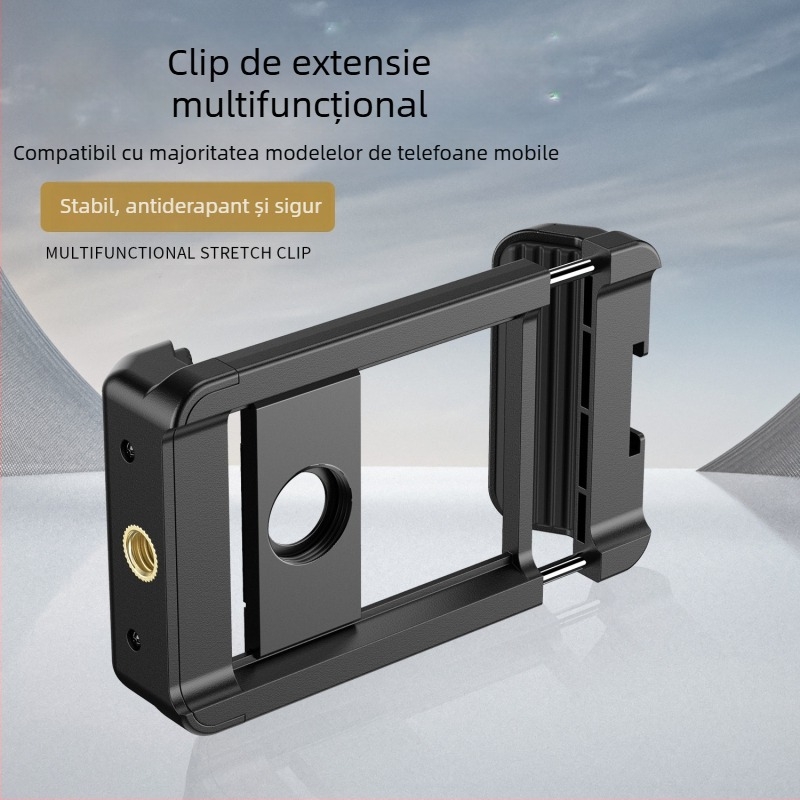 Obiectiv extern pentru telefon cu interfață universală de 17 mm, clips cu pernă antialunecare, corp din aliaj de aluminiu, compatibil cu trepied