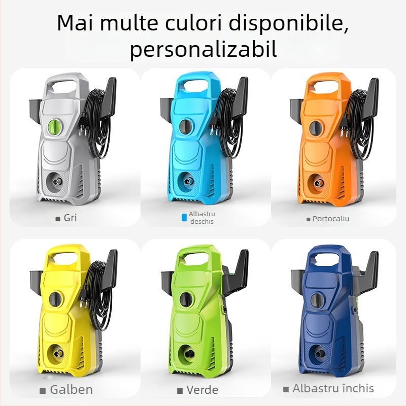 Mașină de curățat cu presiune pentru uz casnic, 3000W, 220V, 100 Bar, 6 L/min, furtun 7–20 m