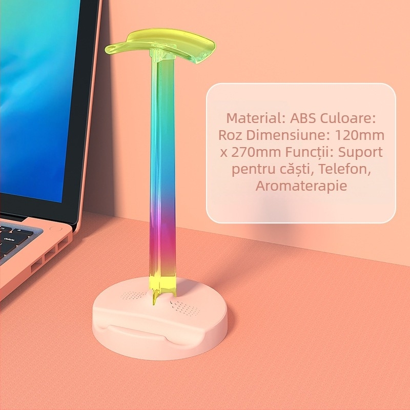 ITLYA10 Suport de birou pentru căști de gaming, construcție din plastic, suport pentru personalizare, stil general