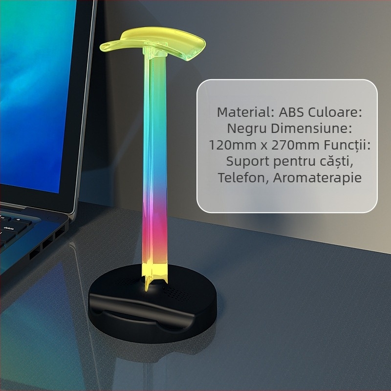 ITLYA10 Suport de birou pentru căști de gaming, construcție din plastic, suport pentru personalizare, stil general