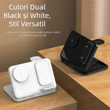 Încărcător wireless 4 în 1 pentru două telefoane, încărcare PD rapidă, putere totală 36W, încărcare wireless 15W, suport pentru încărcare magnetică