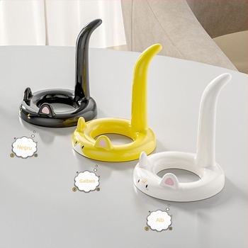 Suport pentru telefon de birou cu motif de pisică desen animat, stand lazy, material ABS, stil creativ