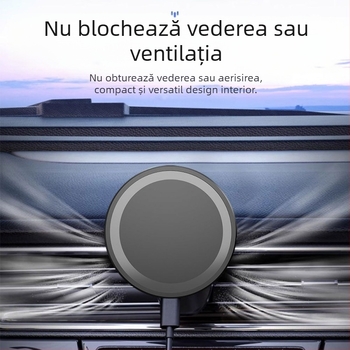 Încărcător magnetic auto, wireless pentru iPhone – 15W, încărcare rapidă QC3.0, 9V/2A, 12V/2A, suport pentru telefon