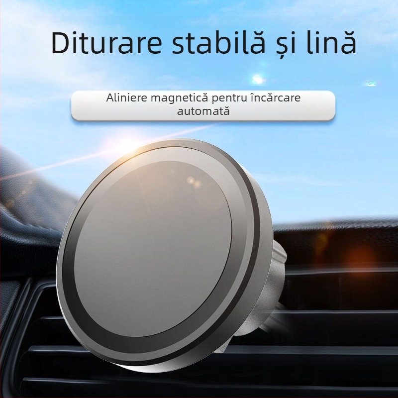 Încărcător magnetic auto, wireless pentru iPhone – 15W, încărcare rapidă QC3.0, 9V/2A, 12V/2A, suport pentru telefon