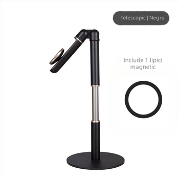 Suport de filmare deasupra pentru smartphone-uri — universal, suport magnetic pentru transmisiuni live; material: ABS + aliaj de aluminiu + silicon; compatibil cu suportul pentru camera telefonului