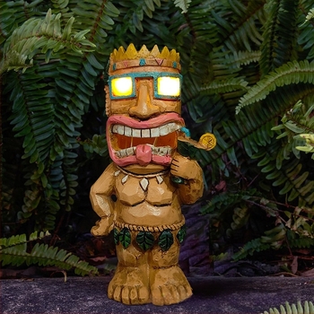 Long Source Figură din rășină sintetică – Ornament TIKI Maya torță pentru curte, material plastic și rășină, ambalaj carton