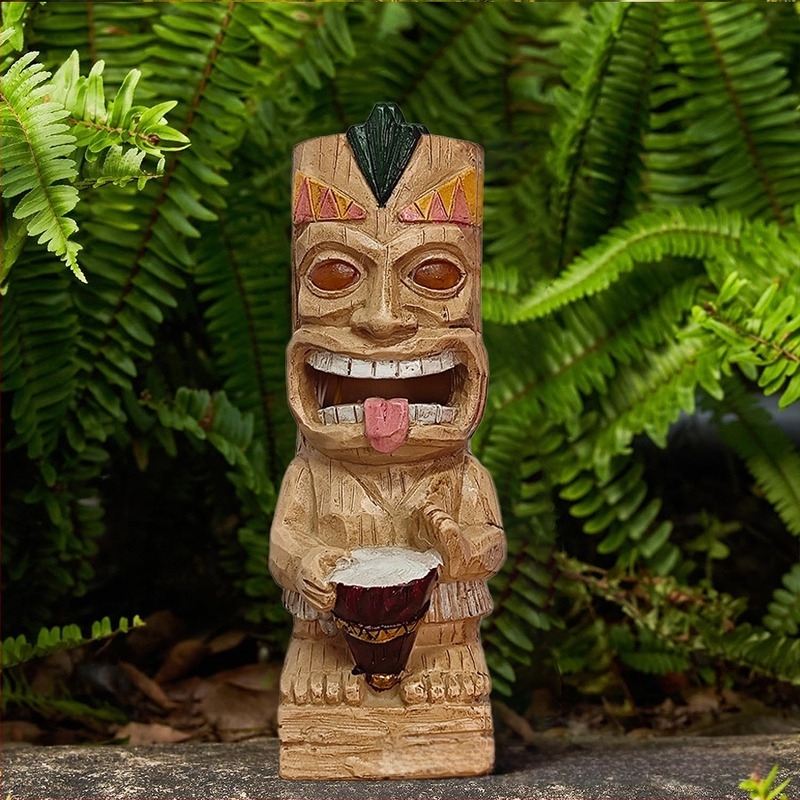 Long Source Figură din rășină sintetică – Ornament TIKI Maya torță pentru curte, material plastic și rășină, ambalaj carton