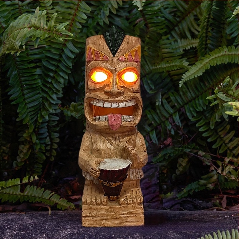 Long Source Figură din rășină sintetică – Ornament TIKI Maya torță pentru curte, material plastic și rășină, ambalaj carton