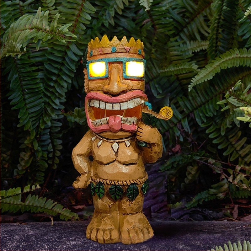 Long Source Figură din rășină sintetică – Ornament TIKI Maya torță pentru curte, material plastic și rășină, ambalaj carton