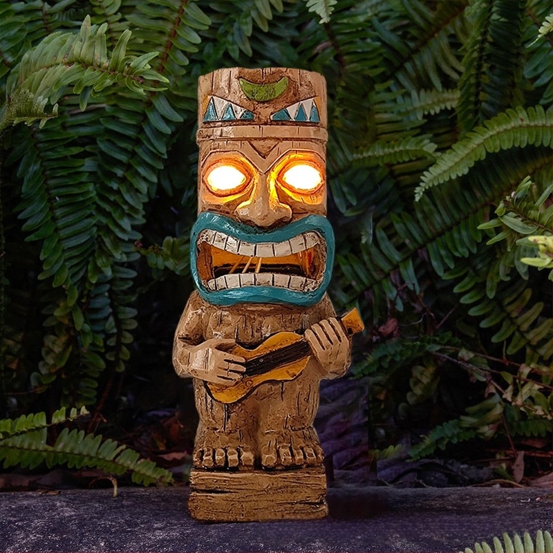 Long Source Figură din rășină sintetică – Ornament TIKI Maya torță pentru curte, material plastic și rășină, ambalaj carton