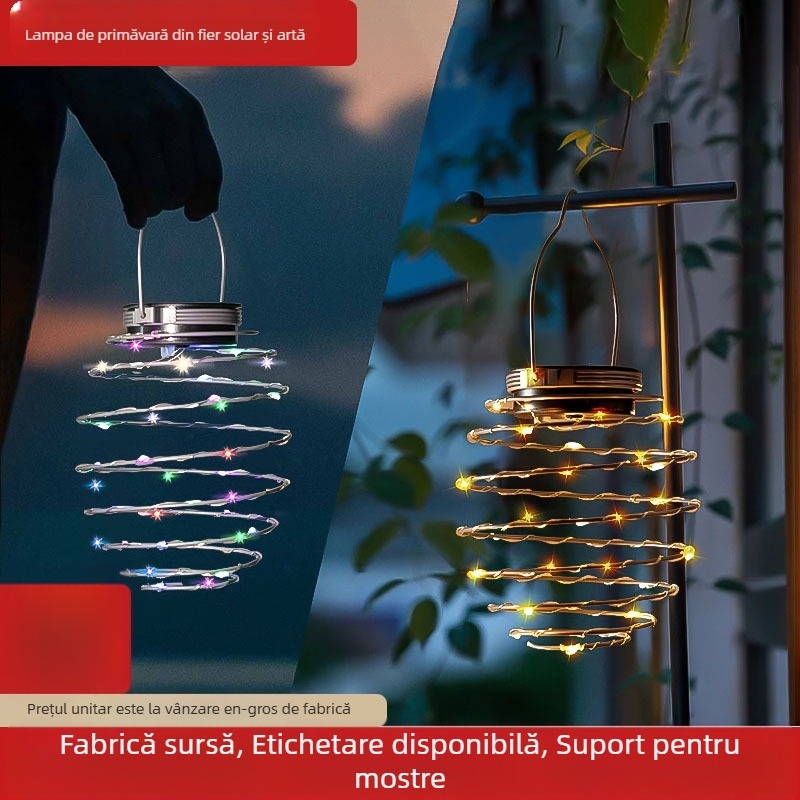 Felinar din fier forjat în formă de ananas pentru grădină – iluminat solar LED exterior, IP65