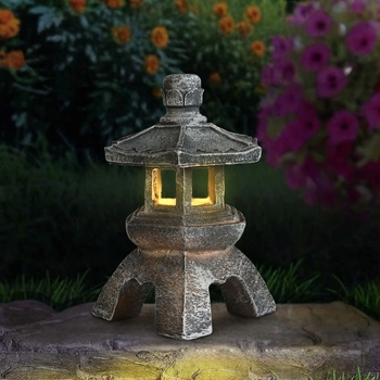 Lumină solară Zen pentru grădină — turn din rășină, ornament de grădină, stil modern de artă, Eden