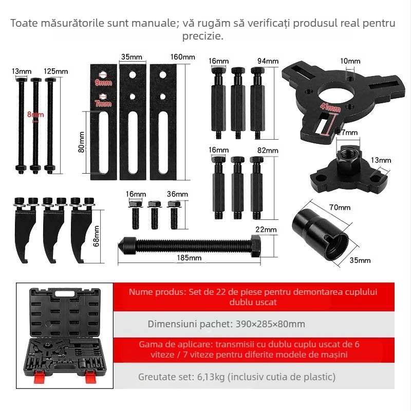Unealtă de demontare și montare a corpului valvei cutiei de viteze, 6/7 trepte, cuplaj uscat dublu, aliaj