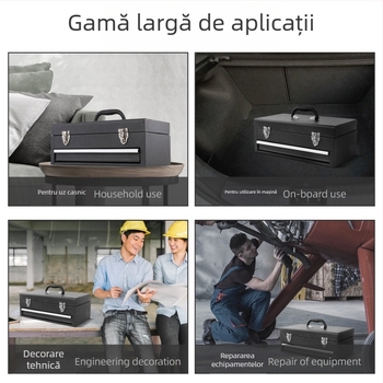 Hi-Spec set 166 de piese pentru uz casnic și reparații auto, din oțel carbon, într-o cutie metalică portabilă