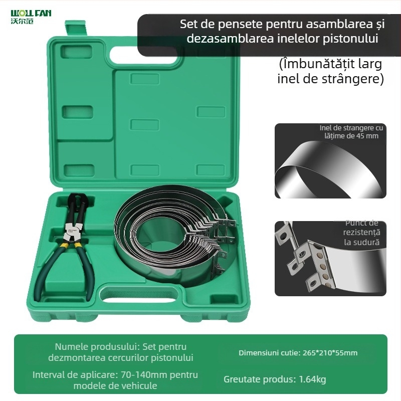Unealtă pentru montarea și demontarea inelului de piston, compresor universal pentru inelul de piston, clește pentru prinderea inelului