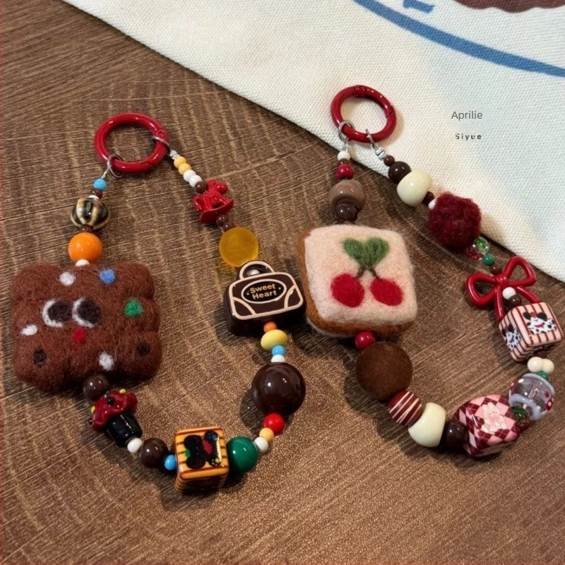 Lanyard pentru telefon din nylon cu pandantiv ceramic geometric, cataramă din plastic, ambalat individual