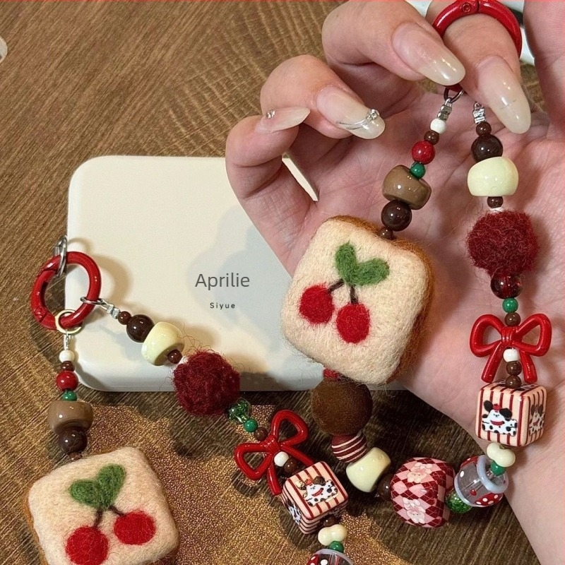 Lanyard pentru telefon din nylon cu pandantiv ceramic geometric, cataramă din plastic, ambalat individual