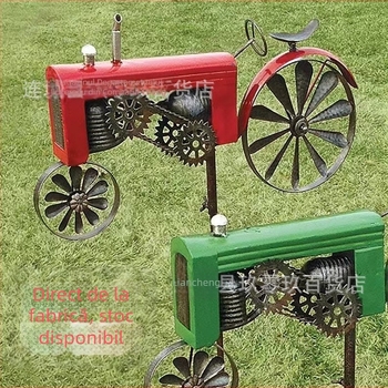 Spinner de vânt cu tractor - construcție metalică, stil modern minimalist, potrivit pentru casă, grădină și birou
