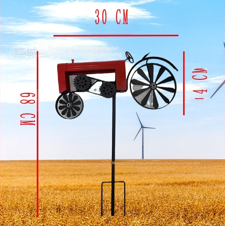 Spinner de vânt cu tractor - construcție metalică, stil modern minimalist, potrivit pentru casă, grădină și birou