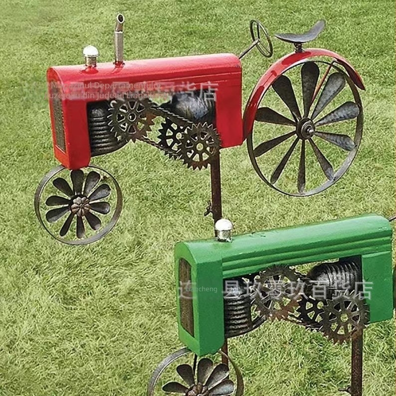 Spinner de vânt cu tractor - construcție metalică, stil modern minimalist, potrivit pentru casă, grădină și birou