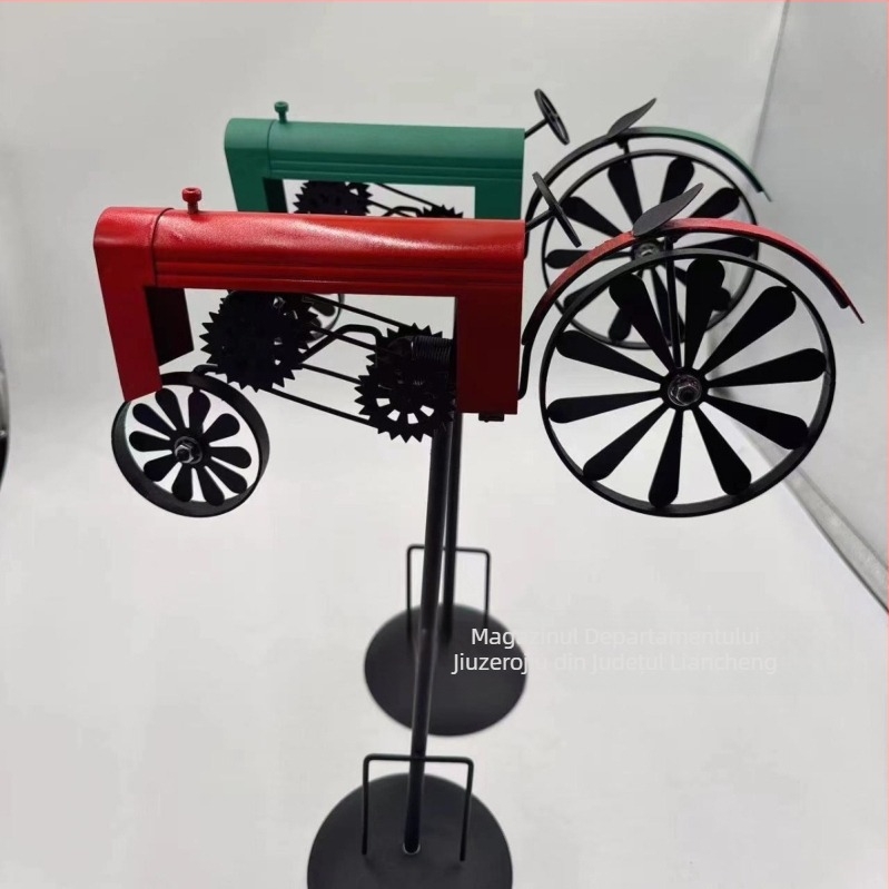 Spinner de vânt cu tractor - construcție metalică, stil modern minimalist, potrivit pentru casă, grădină și birou
