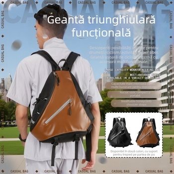 Geantă toracică pentru bărbați, material Film+PU, căptușeală nylon, compatibil laptop, curea crossbody, utilizare zilnică