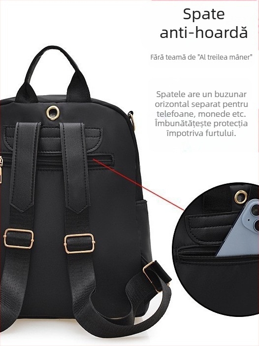 Rucsac urban din nylon, stil street fashion, impermeabil și rezistent, închidere cu fermoar, lansare primăvara 2025