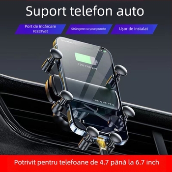 Suport pentru telefon auto pentru ventilarea mașinii, cu mecanism gravitațional cu șase puncte retractabil