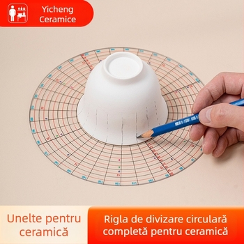 Riglă divizor circulară pentru ceramică – dispozitiv complet de divizare, multifuncțional și măsurător de desen