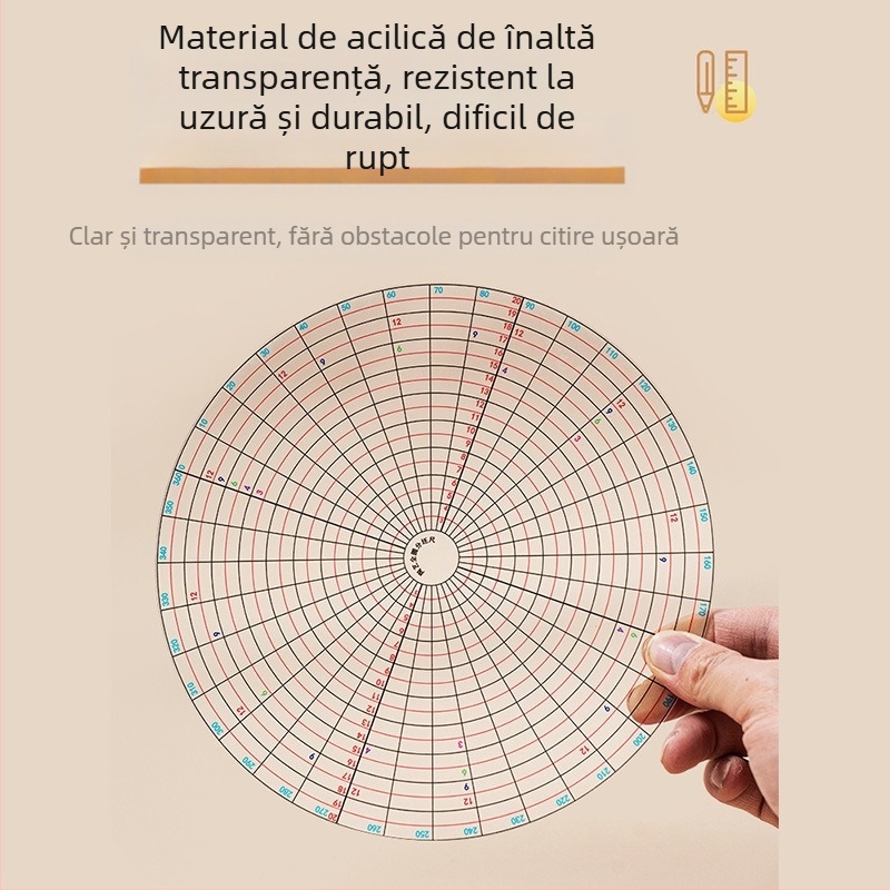 Riglă divizor circulară pentru ceramică – dispozitiv complet de divizare, multifuncțional și măsurător de desen